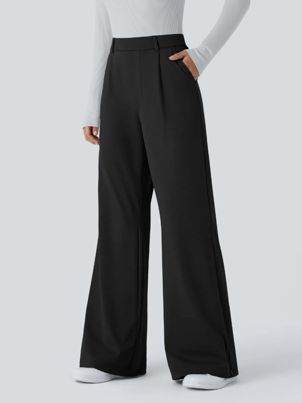 Halara Large Black Flex DayStretch High Waisted Pocket Work Flare Pants